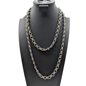 Silver Tone Heavy Chain Link 54" Necklace